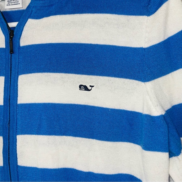 Vineyard Vines blue and white striped full front zipper hoodie size small - Picture 5 of 7